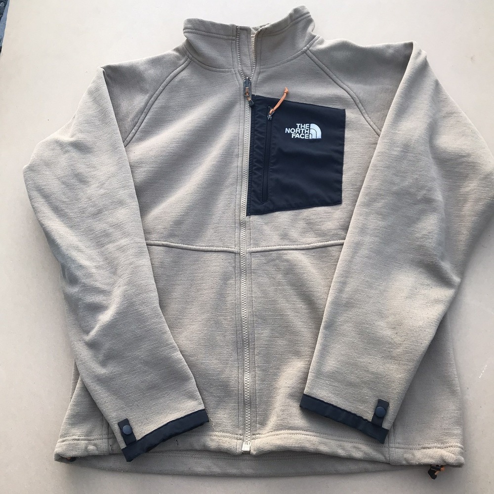 The North Face Pullover Brown Mens M Jacket Full Zip Chest Pocket Outdoor Hiking